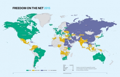 Freedom if The Net 2015 World Map